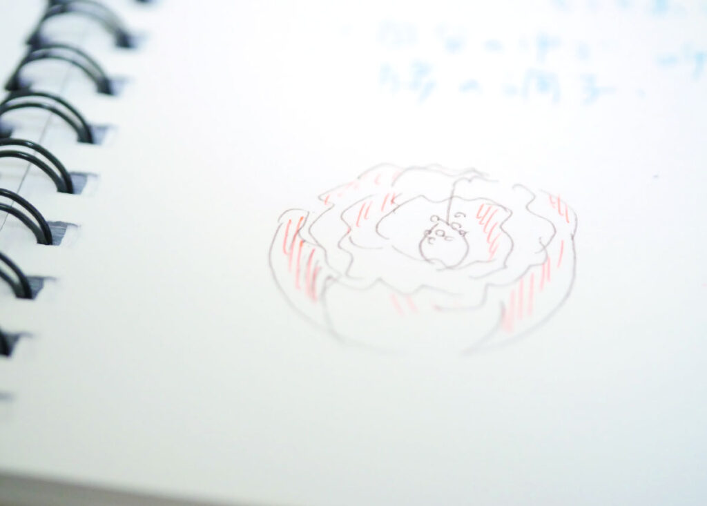 A rough sketch of a rose candle